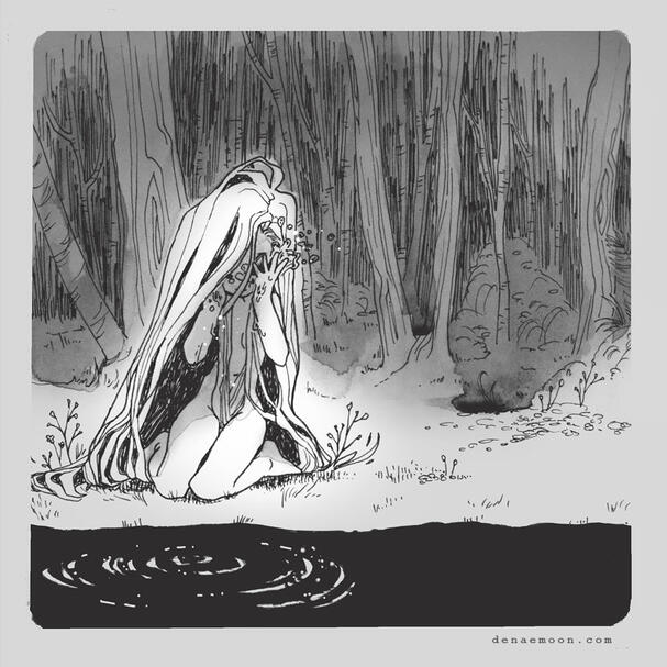 Wandering to the water&#39;s edge, the pale girl sat to wash her face. Her memory was growing fuzzy, maybe they were right. Maybe it had all been a dream?